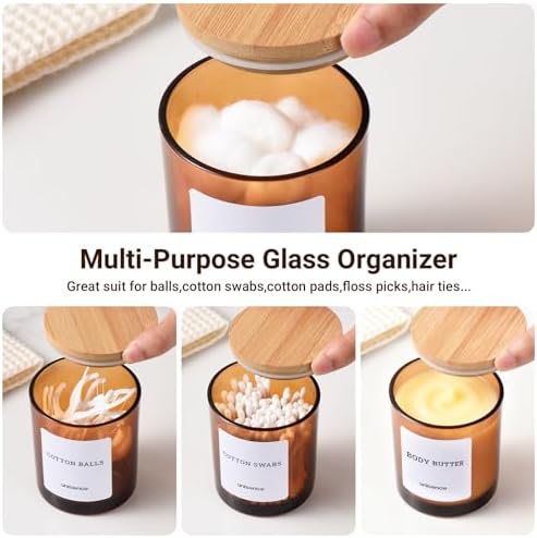 2 Pack Glass Qtip Holder Dispenser Set - Image 2