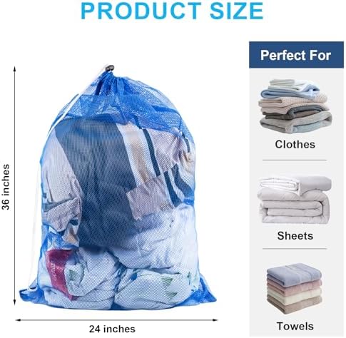 2 Pack Large Mesh Laundry Bags - Image 2