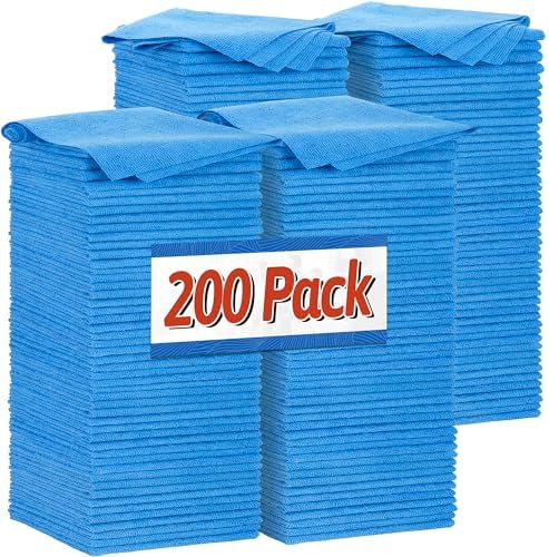 FIXSMITH Shop Towels, Microfiber Cleaning Cloth Bulk, 200 Pack Microfiber Towels by FIXSMITH