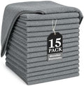 TEAWOO Grey Washcloths 15 Pack, Highly Absorbent & Quick Drying by TEAWOO