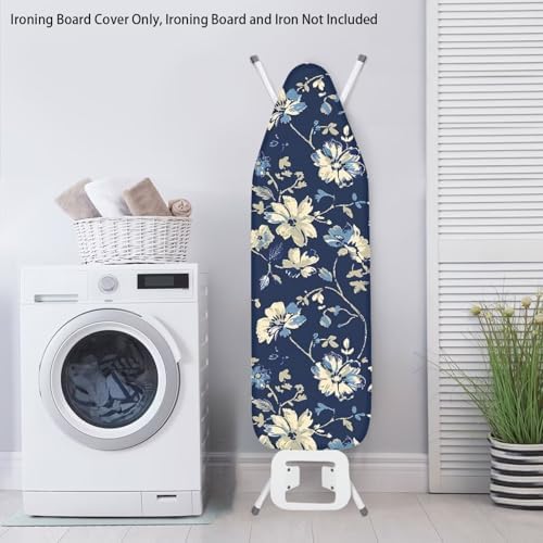 Blue Gold Flower Ironing Board Cover Standard Ironing Board Cover - Image 2