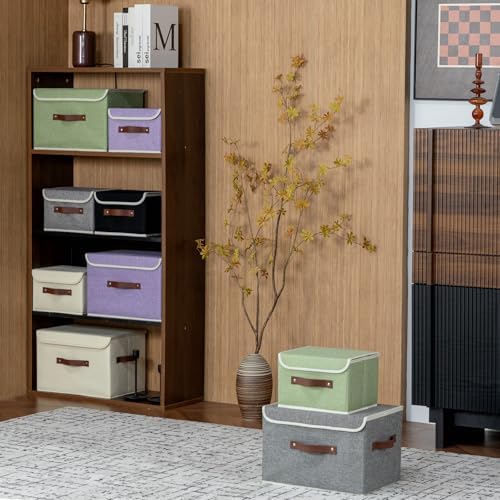2PCS Storage Bins Boxes with Lids Decorative Fabric Baskets - Image 7
