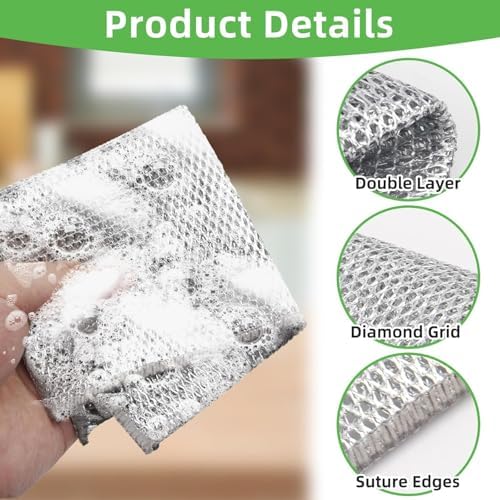 Wire Dishwashing Rag for Wet and Dry, 10 Pack Non-Scratch Wire Dishcloth - Image 3