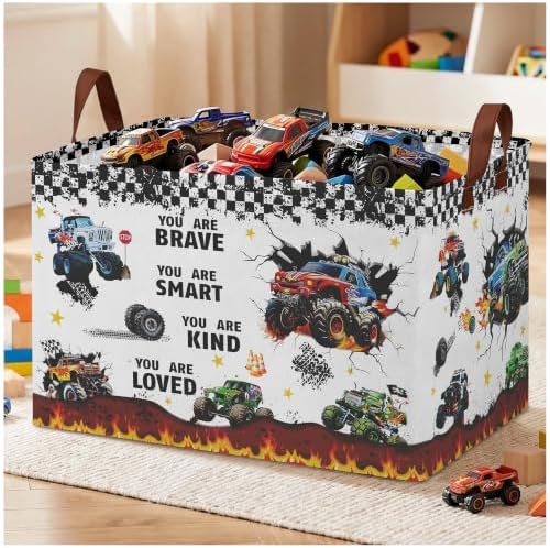 Monster Truck Baby Gift Basket, Collapsible Gift Bag, Kid Room Decor by XHWZOF
