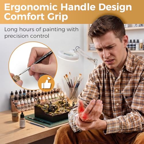Golden Maple Drybrush Miniature Paint Brushes -10pcs Micro Detail Paint Brush - Image 3
