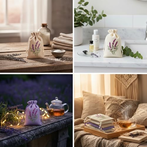 Purple 30 Pcs Embroidered Lavender Sachet Bags - Image 6