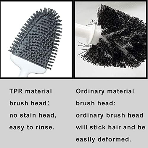 Sellemer Silicone Toilet Brush, Ventilation Slots Base Holder 2 Pack Silver - Image 5