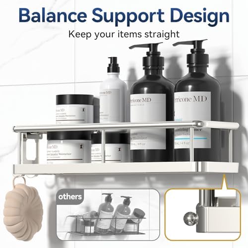 YASONIC Shower Caddy Adhesive, Rustproof Shower Organizer, Large Capacity - Image 6
