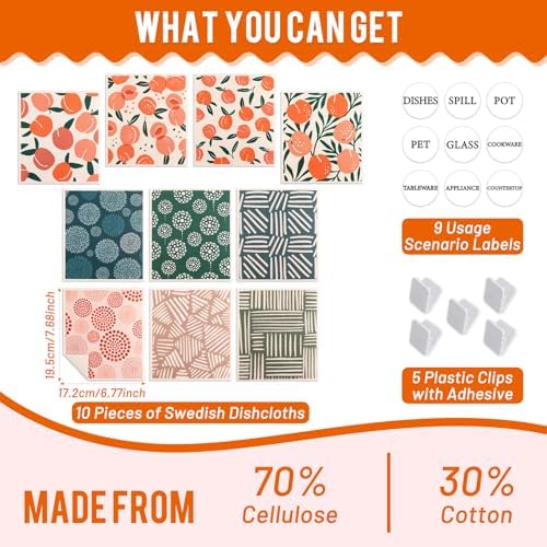 Lucomb 10 Pack Swedish Dishcloths - Image 3