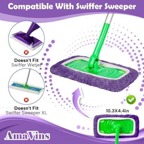 AmaVins 5 Pack Reusable Microfiber Mop Pads Compatible - Image 2