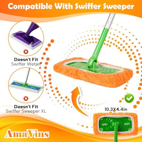 AmaVins 5 Pack Reusable Microfiber Mop Pads Compatible - Image 2