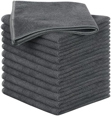 SINLAND Microfiber Cleaning Cloth Kitchen Dish Cloths 12x12in 12 Pack Grey by SINLAND