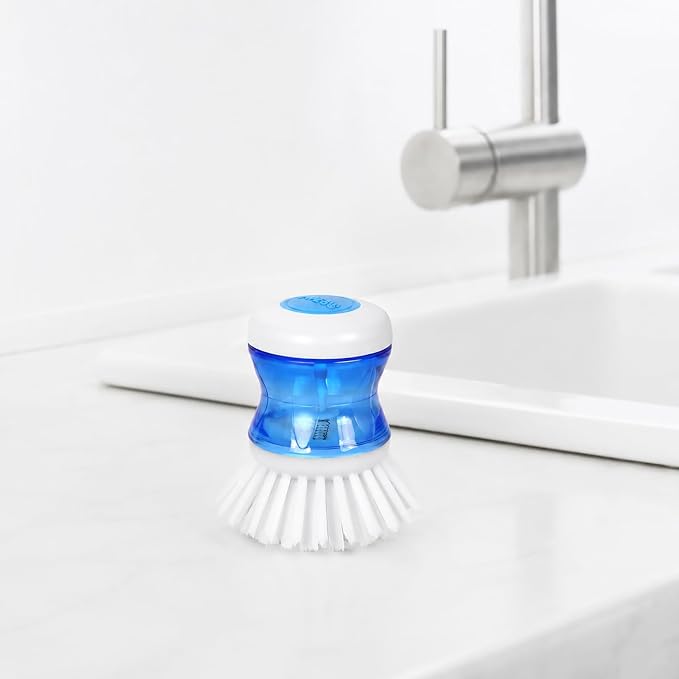 Dish Brush with Soap Dispenser for Pots, Pans & Sink Cleaning, Soft Bristles - Image 7