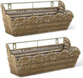 2 Pack Adhesive Plastic Wicker Hanging Storage Basket Scalloped Edge by DINGTAI