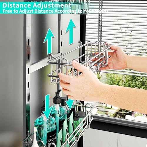 HapiRm 5 Tier Over the Door Shower Caddy, Hanging Shower Caddy - Image 2