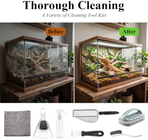 7-in-1 Reptile Tank Cleaning Kit, Complete Terrarium Enclosure Tool Set - Image 4