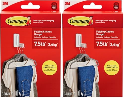 Command Folding Clothes Hanger, Holds up to 5 Hangers 7.5 lb, 1.5lbs per Rung by Unknown