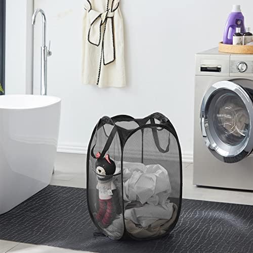 TECHMILLY Collapsible Mesh Pop Up Laundry Hamper - Image 6