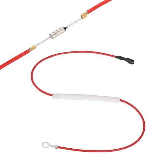 MECCANIXITY Universal Rice Cooker Temperature Fuse, 240°C 10A 250V Metal Thermal Fuse with Terminal and Ring Terminal Fiberglass Sleeving for Electric Pressure Cooker Repair Part