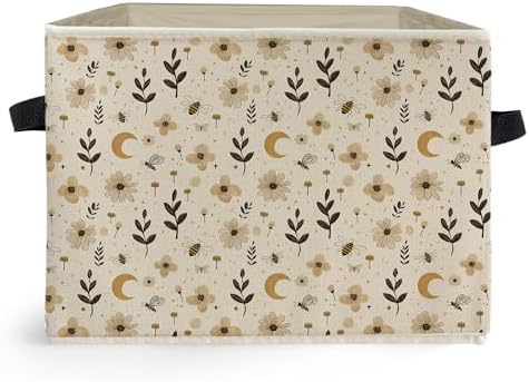 Boho Witchy Moon Floral Storage Box Bins, Decor by Unknown