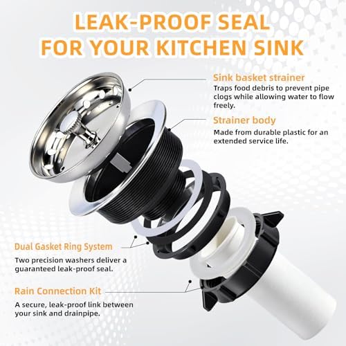 Kitchen Sink Drain Assembly, Basket Strainer - Image 4