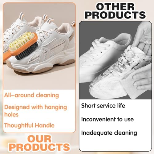 2-in-1 Orange Shoe Brush, Lazy Shoe Brush All-Round Cleaning Tool Soft Plastic - Image 5