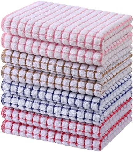 Mordimy Cotton 8 Pack Terry Kitchen Towels, 16 x 25 Inches by Mordimy