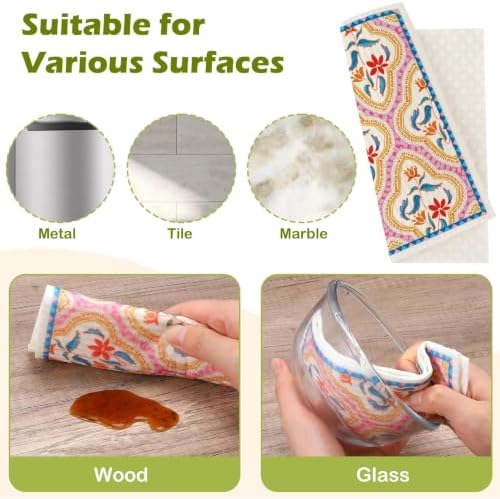 6 Pcs Swedish Paper Cloths for Kitchen, Reusable Paper Towels Washable - Image 6