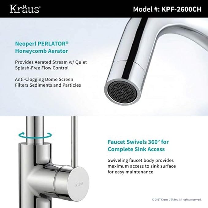 KRAUS Spot Free Oletto Single Handle Kitchen Bar Faucet in All-Brite Stainless - Image 5