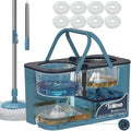 RinseWise Large Gen 1 Mop Bucket Set, Clean/Dirty Water Separation, 8 Heads by RinseWise