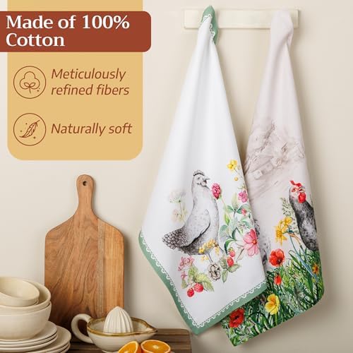 Maison d' Hermine Kitchen Towels Set of 6 Reusable 100% Cotton 27.50" x 20" - Image 4