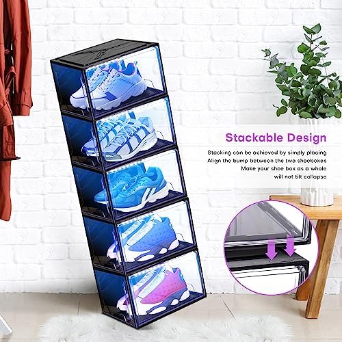 Oltraman LED Smart Shoe Boxes Display Case, Stackable Storage Organizers - Image 7