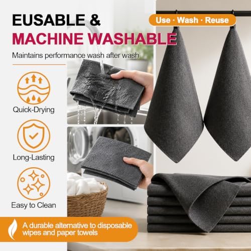 Magic Cleaning Cloth 6 Pack, 12 x 8 Inch Microfiber Cleaning Cloths - Image 4