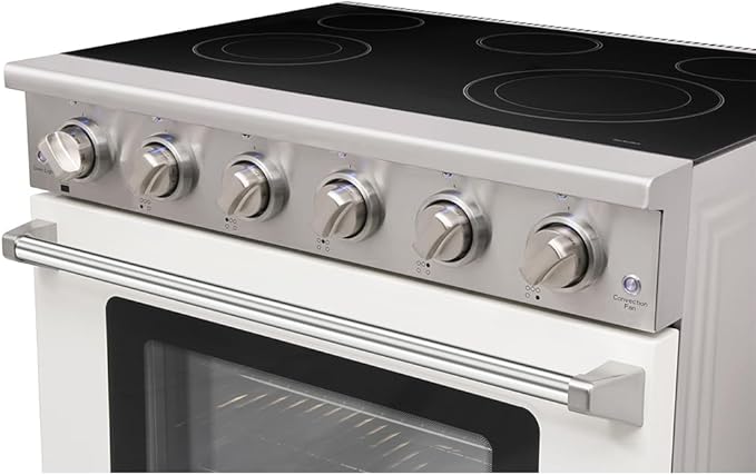 KOSTCH 36 inch Professional Electric Range with 5 Heating Elements Cooktop, 6.0 Cu. Ft. Convection Oven Capacity,Electric Stove Smooth Glass Top, in Stainless Steel KOS-36RE06H (White)