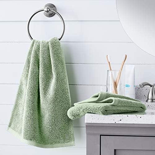 Amazon Basics Lightweight Quick-Dry Hand Towels, 100% Cotton, Seafoam Green - Image 7