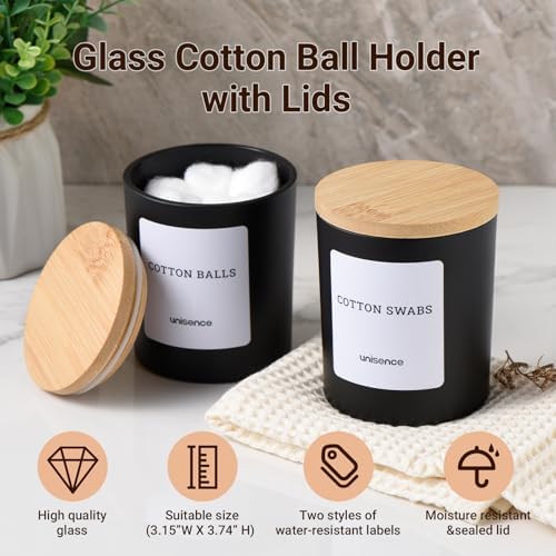 Glass Qtip Holder 2 Pack, Qtip Holder Dispenser Bathroom Set Bathroom - Image 6