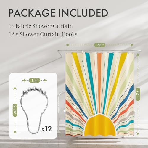 AmazerBath Shower Curtain, Washable Cloth Shower Curtain Sets - Image 7