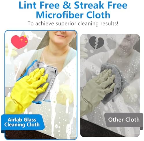 Airlab Glass Polishing Streak Free Miracle Cleaning Cloth, Sliver-Blue - Image 5