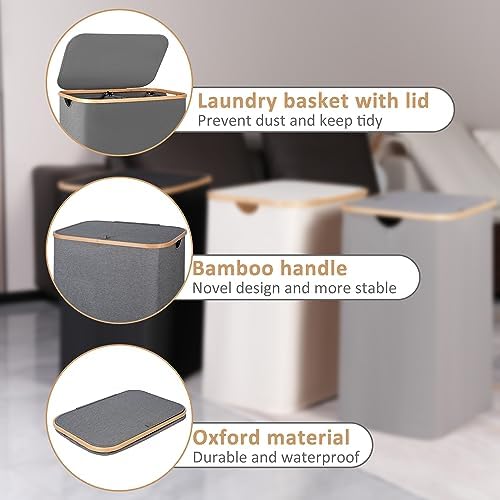 IEGrow Laundry Hamper with Lid, 160L Laundry Basket with 3 Mesh Bags - Image 2