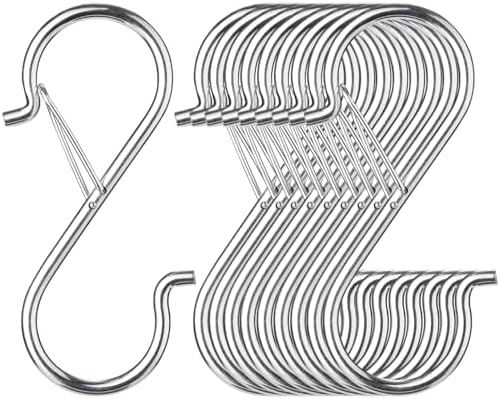 12 Pack 5 Inch S Hooks for Hanging, Heavy Duty S Hooks by Unknown