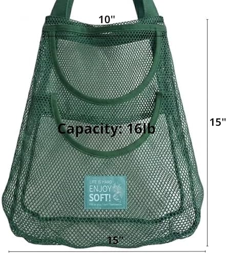 Hanging Mesh Bags for Fruit & Vegetables, Extra Large Blue - Image 3