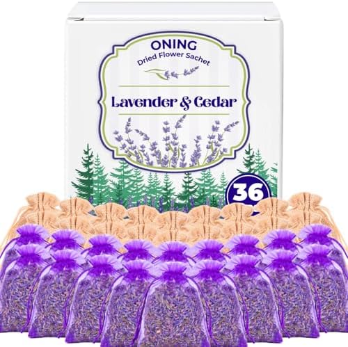 36 Pack Lavender Sachet Bags & Cedar Chips Set -Fragrance Sachets. by Oning