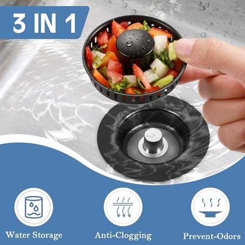 TGOSOMT Kitchen Sink Drain Strainer Stopper, Anti-Clog & Quick Drain - Image 2