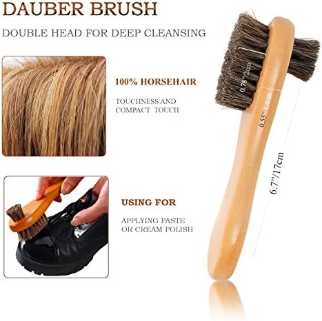 TAKAVU Shoe Shine Kit 4pcs, 100% Horse Hair, Polish & Crepe Suede Brush - Image 4