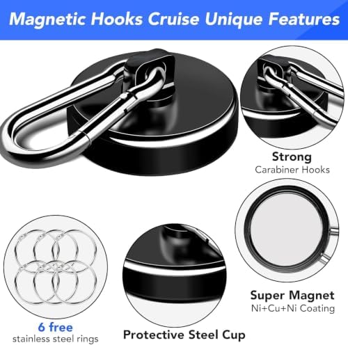 LOVIMAG Magnetic Hooks 150LBS Strong Magnets Cruise 12Pack Magnet - Image 4