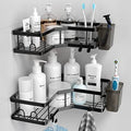 AKTECKE Corner Shower Caddy, 2 Pack Adhesive Shower Corner Organizer Shelves by AKTECKE