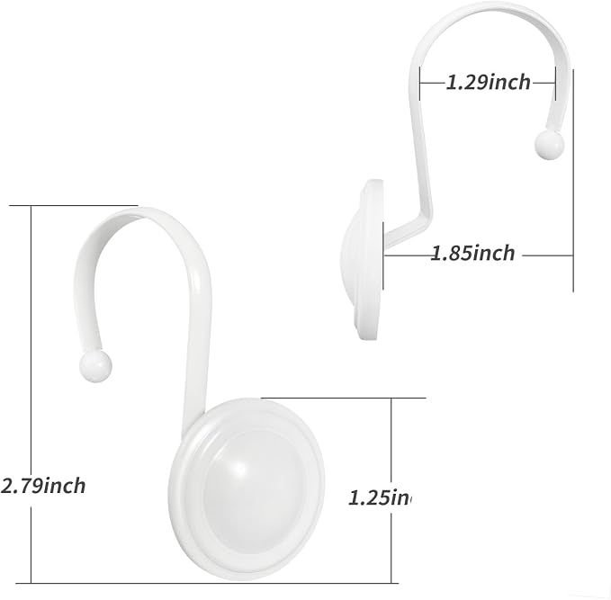 CHICTIE White Shower Curtain Hooks Rings, Decorative Shower Hook - Image 5
