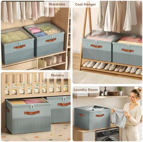 Shoe Organizer for Closet, 2 Pack Foldable Shoe Storage Organizer Box Bin - Image 6