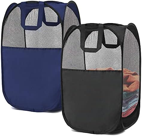 2 pop-up foldable mesh laundry baskets by BENJUNC