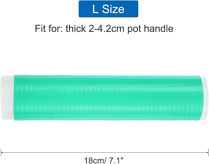uxcell Silicone Pan Handle Sleeve, Heat Resistant Potholder Pot Holders Cover Sleeve for Frying Pan Handle Spatulas, Green (L)